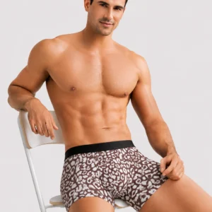Innerfit Premium Men's Leopard Print Boxer Briefs – Brown & White | Ultra Soft, Breathable & 4-Way Stretch (PACK OF 3)