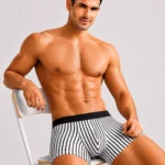 InnerfitPremium Men's Striped Boxer Briefs – Ultra Soft Stretch Trunks | Breathable Comfort & Modern Fit (PACK OF 3)