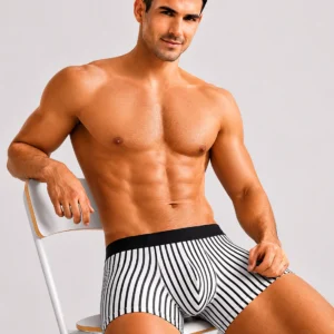 InnerfitPremium Men's Striped Boxer Briefs – Ultra Soft Stretch Trunks | Breathable Comfort & Modern Fit (PACK OF 3)