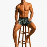 Innerfit Premium Men's Abstract Animal Print Boxer Briefs – Black & Mint Green | Ultra Soft, Breathable & 4-Way Stretch (PACK OF 3)