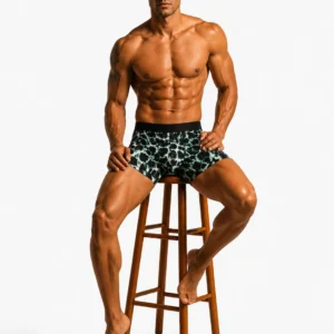Innerfit Premium Men's Abstract Animal Print Boxer Briefs – Black & Mint Green | Ultra Soft, Breathable & 4-Way Stretch (PACK OF 3)