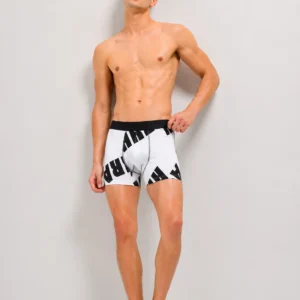 Innerfit Premium Men's Graphic Print Boxer Briefs – White & Black | Ultra Soft, Breathable & 4-Way Stretch (PACK OF 3)