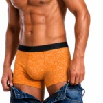 Innerfit Premium Men's Orange Cartoon Print Boxer Briefs – Ultra Soft, Breathable & 4-Way Stretch