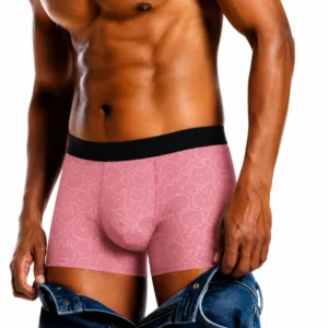 Innerfit Premium Men's Pink Cartoon Print Boxer Briefs – Ultra Soft, Breathable & 4-Way Stretch