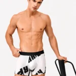 Innerfit Premium Men's Graphic Print Boxer Briefs – White & Black | Ultra Soft, Breathable & 4-Way Stretch (PACK OF 3)