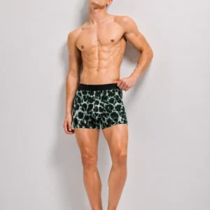 Innerfit Premium Men's Abstract Animal Print Boxer Briefs – Black & Mint Green | Ultra Soft, Breathable & 4-Way Stretch (PACK OF 3)