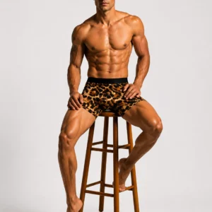 Innerfit Premium Men's Leopard Print Boxer Briefs – Brown & Black | Ultra Soft, Breathable & 4-Way Stretch (PACK OF 3)