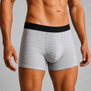 Men’s Wave Print Boxer Briefs – Pack of 3 | Soft Stretch Trunks | Premium Everyday Underwear for Men