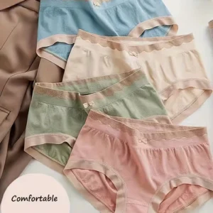 Women’s Seamless Cotton Bikini Panty | Soft Stretchable Mid Waist Brief | Breathable Comfortable Daily Wear Innerwear for Women(PACK OF 4)