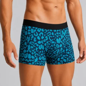 Innerfit Premium Men's Blue Leopard Print Boxer Briefs – Ultra Soft, Breathable & 4-Way Stretch (PACK OF 3)