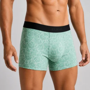 Innerfit Premium Sage Green Bunny Print Boxer Briefs for Men | Ultra-Soft Stretch | Breathable Everyday Underwear (PACK OF 3)