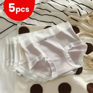 Women’s Soft Lace Trim Brief Panties – Pack of 5 | Premium Everyday Comfort Underwear