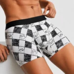 Innerfit Premium Men's Checkerboard Boxer Briefs – White & Black | Ultra Soft, Breathable & 4-Way Stretch (PACK OF 3)