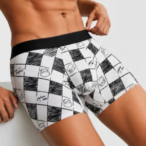 Innerfit Premium Men's Checkerboard Boxer Briefs – White & Black | Ultra Soft, Breathable & 4-Way Stretch (PACK OF 3)