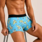 Innerfit Premium Men's Banana Print Boxer Briefs – Sky Blue | Ultra Soft, Breathable & 4-Way Stretch
