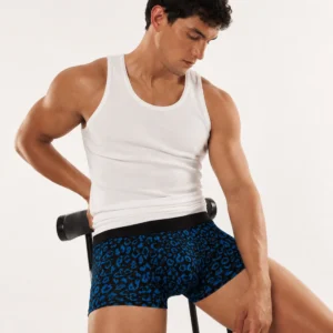 Innerfit Premium Men's Blue Leopard Print Boxer Briefs – Ultra Soft, Breathable & 4-Way Stretch (PACK OF 3)