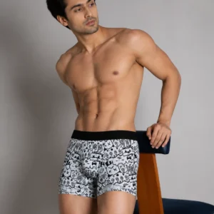 Innerfit Premium Grey Doodle Print Boxer Briefs for Men | Ultra-Soft Stretch | Breathable Everyday Underwear (PACK OF 3)