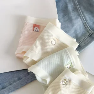 Women’s Ribbed Soft-Stretch Mid-Waist Panties – Pack of 3