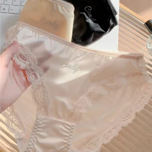 Luxury Satin Lace Panty for Women | Soft Silk Feel Bikini Brief | Elegant Comfortable Everyday Innerwear(PACK OF 3)